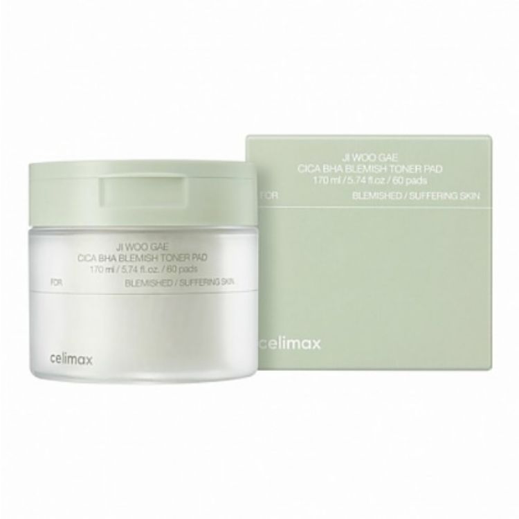 CELIMAX Ji Woo Gae Cica BHA Blemish Toner Pad (60pads)